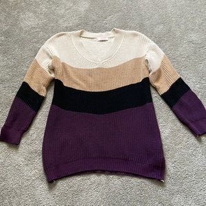 Color block over sized sweater